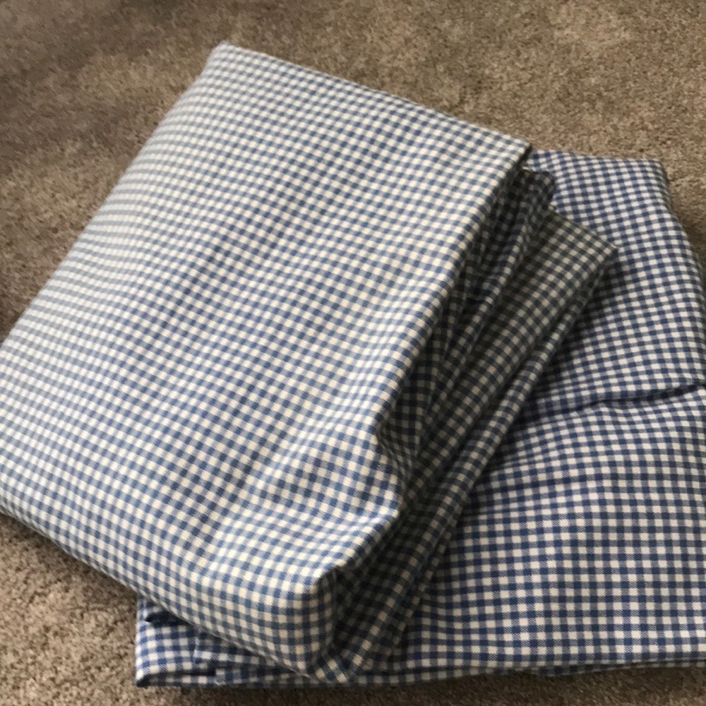 Pottery barn kids blue gingham curtains